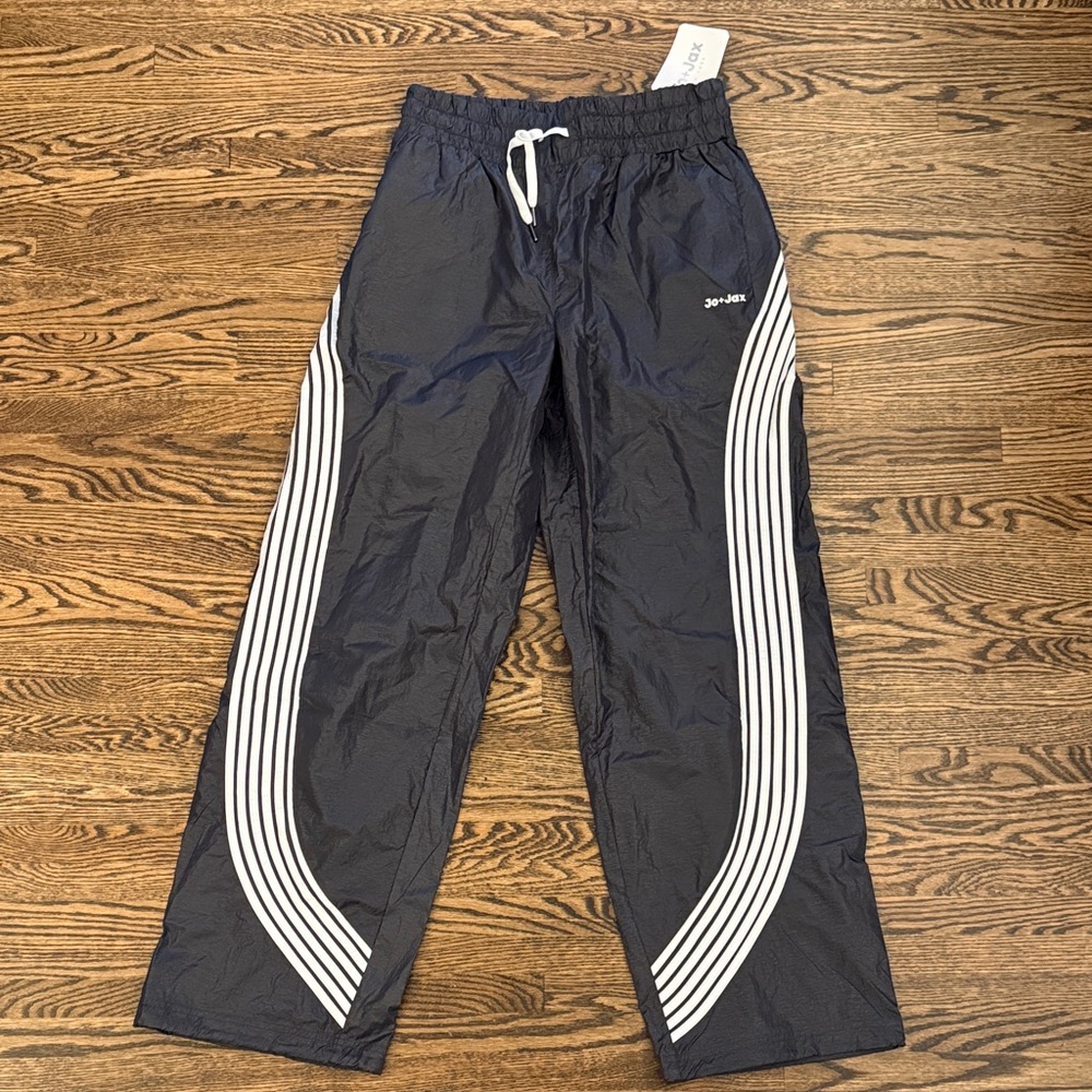 Black Track Joggers with White Stripe - Jo and Jax